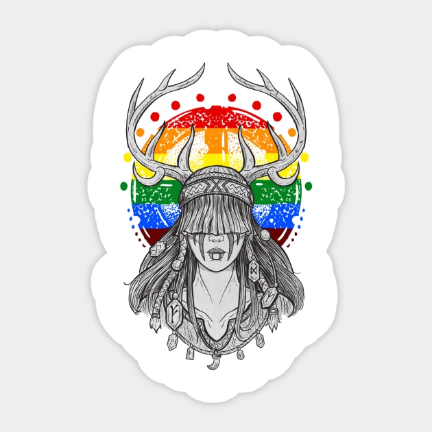 Lesbian pagan norse pride Heilung band Sticker by BlackForge